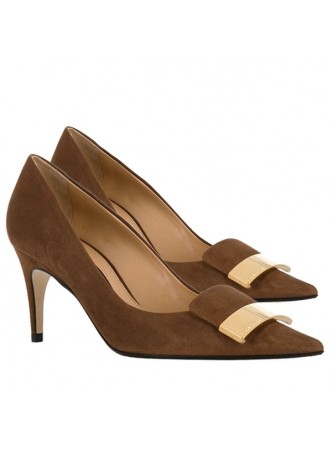 Sergio Rossi SR1 Pumps 75mm In Brown Suede  RB357